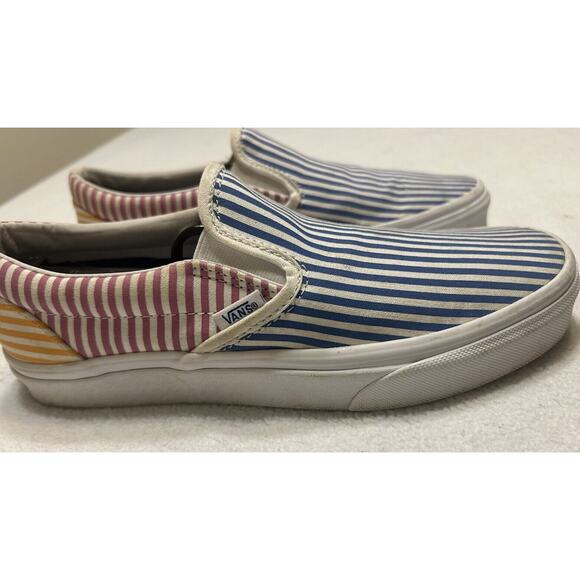 Vans Madewell Womens Sneakers 8.5 Colorful Mixed Stripe Deck Club Slip On Shoes - Picture 5 of 11